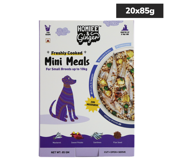 Homiee & Ginger Grain Free Mini Meals Fish Feista Fresh Food for Dogs