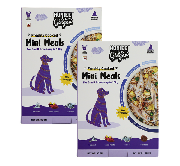 Homiee & Ginger Grain Free Mini Meals Fish Feista Fresh Food for Dogs