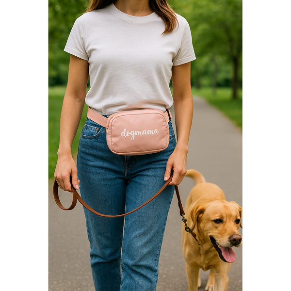 Talking Dog Club Dog Mama Waist Pouch Carry All Tote Bag for Women (Dusty Rose)