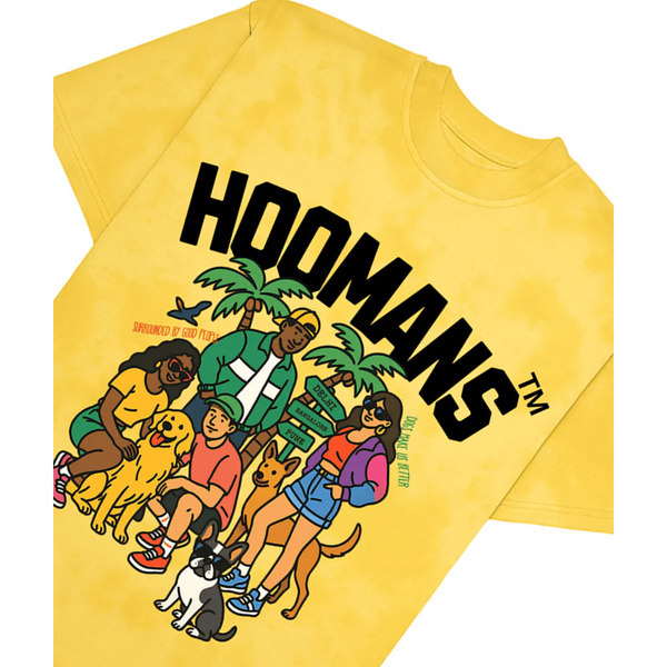 Hoomans Good Company Tye Dye T-Shirt for Men and Women (Yellow)