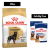 Royal Canin Rottweiler Adult Dog Dry Food Dogs- Dry Food Royal Canin 12kg+2x140g (Wet Free)