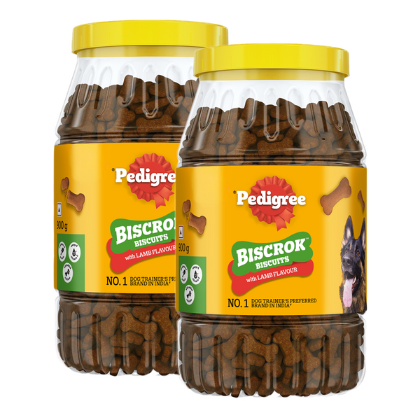 Pedigree Lamb Flavour (4+ Months) Biscrok Biscuits Jar Treats for Dogs