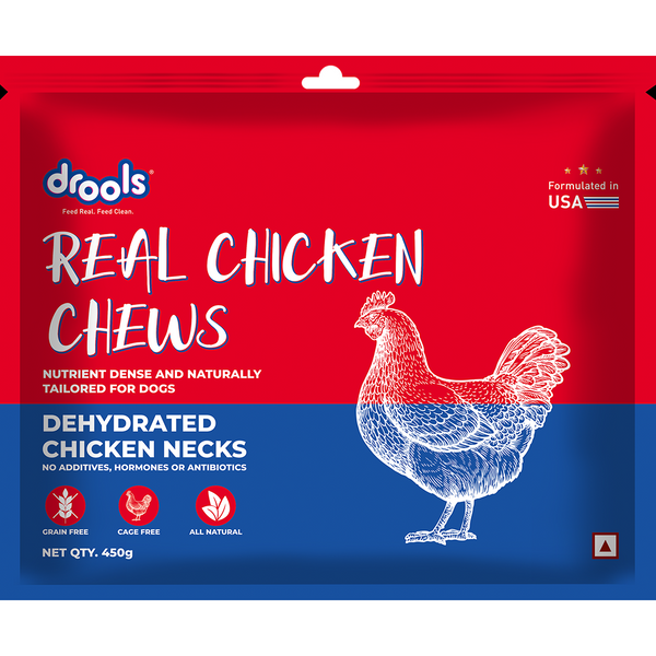 Drools Dehydrated Real Chicken Necks Chews Treat for Dogs