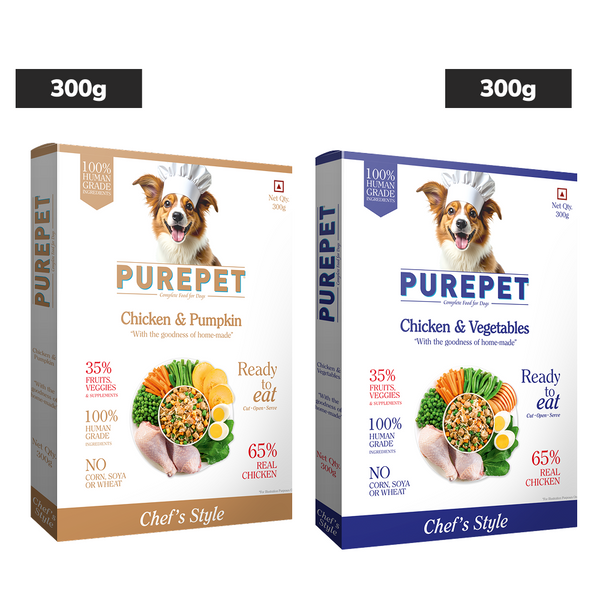 Purepet Chicken and Pumpkin & Chicken and Vegetable Biryani Fresh Food for Dogs Combo