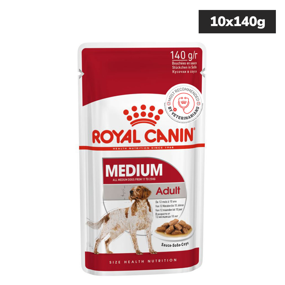 Royal Canin Medium Adult Dog Wet Food Dogs-Wet Food Royal Canin 10x140g