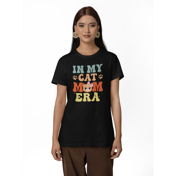 Seek Buy Love In My Cat Mom Era Tshirt (Black)