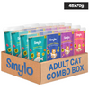 Smylo Adult Variety Combo, Tuna, Chicken & Mackerel, Fresh & No-Preservative Wet Cat Food Cats-Wet Food Smylo 48x70g