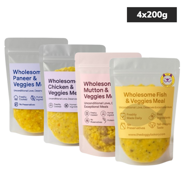 The Doggy Bakery Chicken, Mutton, Fish, Paneer and Veggies Home Meal Combo for Dogs