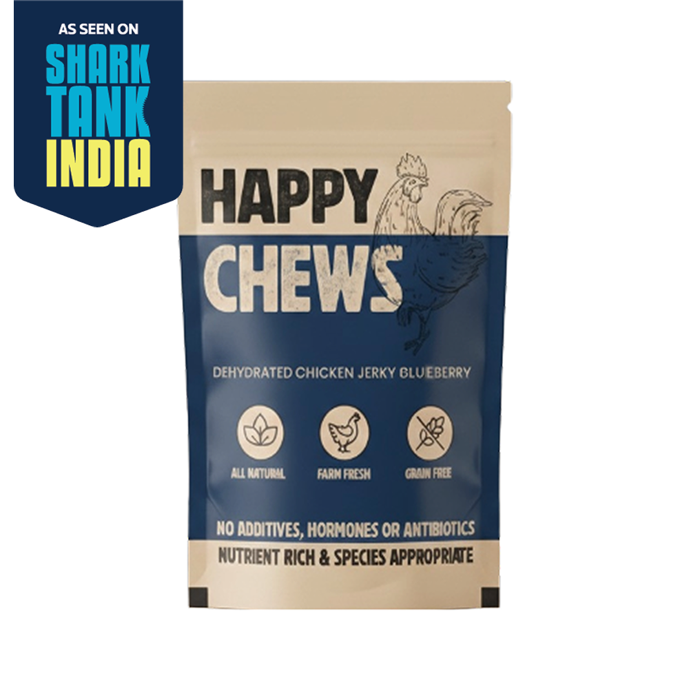 Nootie Happy Chew Dehydrated Blueberry Flavoured Chicken Jerky Dog Treat Dog Treats + Others Nootie 70g