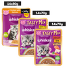 Whiskas Kitten Tasty Mix Wet Food Combo |Chicken, Tuna, Seafood & Salmon Cats-Wet Food Whiskas 28x70g+14x80g