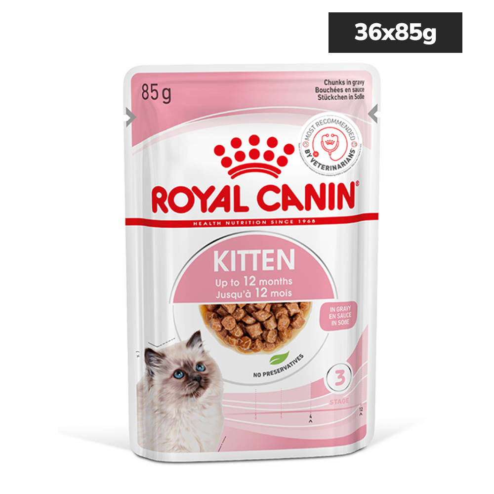Royal Canin Kitten Wet Food in Gravy (85g Pouch) Cats-Wet Food Royal Canin 36x85g