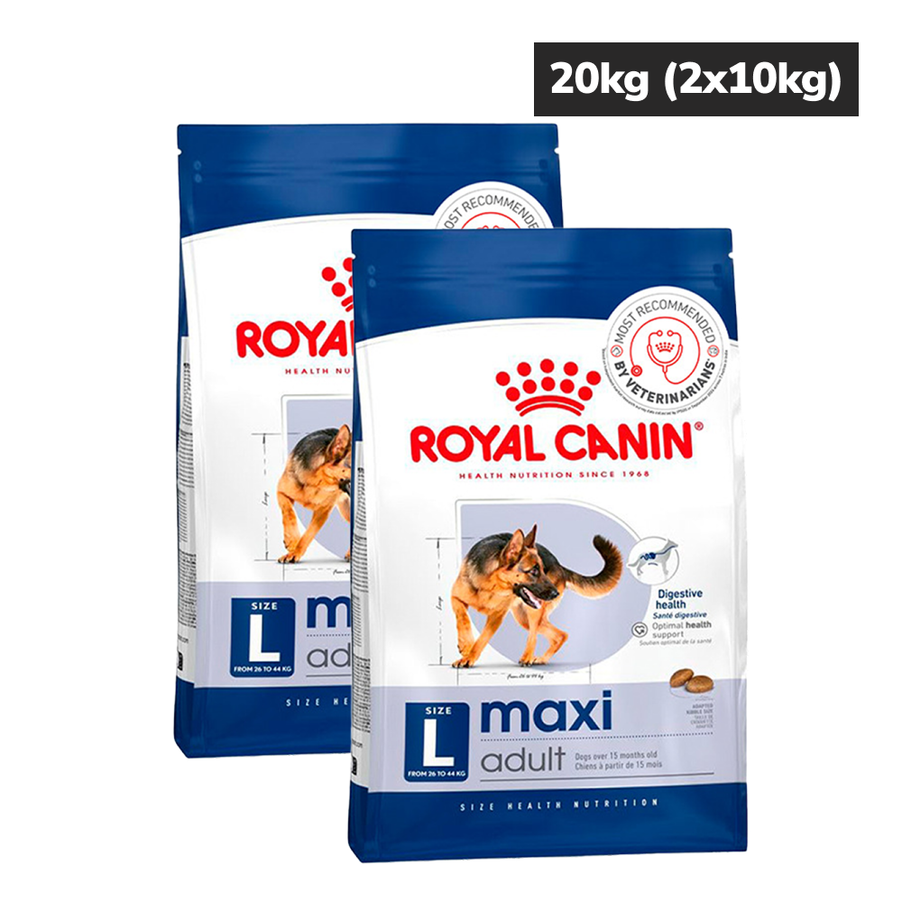 Royal Canin Maxi Adult Dog Dry Food Dogs- Dry Food Royal Canin 20kg (2x10kg)+3x140g (Wet Food Free)
