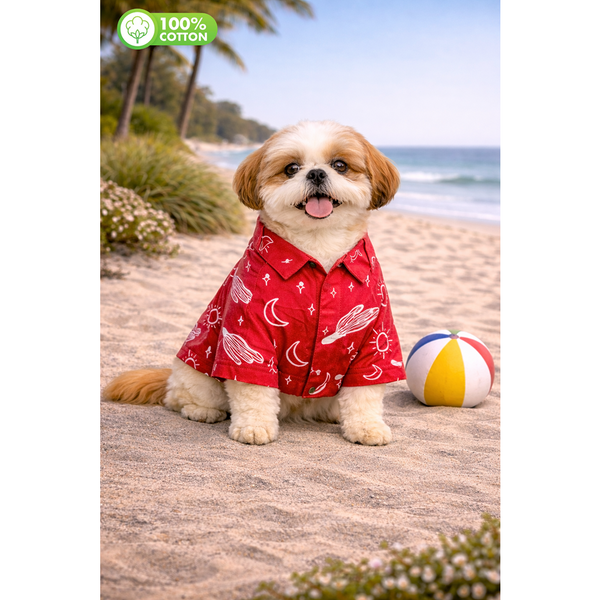 15 Furries Universe Printed Cotton Shirts for Dogs (Sangria Red)