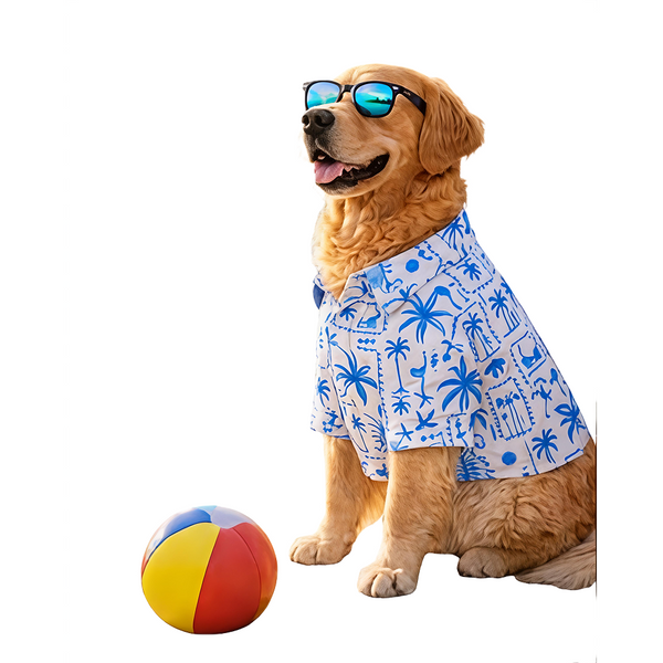 15 Furries Postcard Printed Cotton Shirts for Dogs (Blue Lagoon)