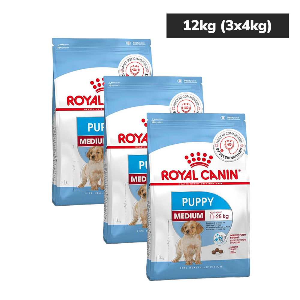 Royal Canin Medium Puppy Dog Dry Food Dogs- Dry Food Royal Canin 12kg (3x4kg)