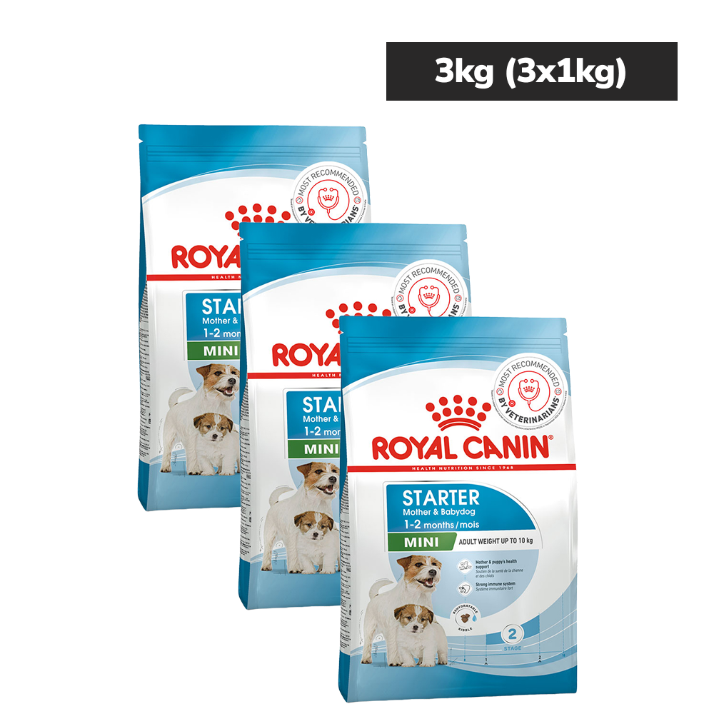 Royal Canin Mini Starter, Mother & Babydog Dry Food Dogs- Dry Food Royal Canin 3kg (3x1kg)