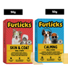 Furlicks Skin Coat & Calming Aid Health Supplement Combo for Dogs & Cats Both-Health & Wellness Furlicks 50+50g