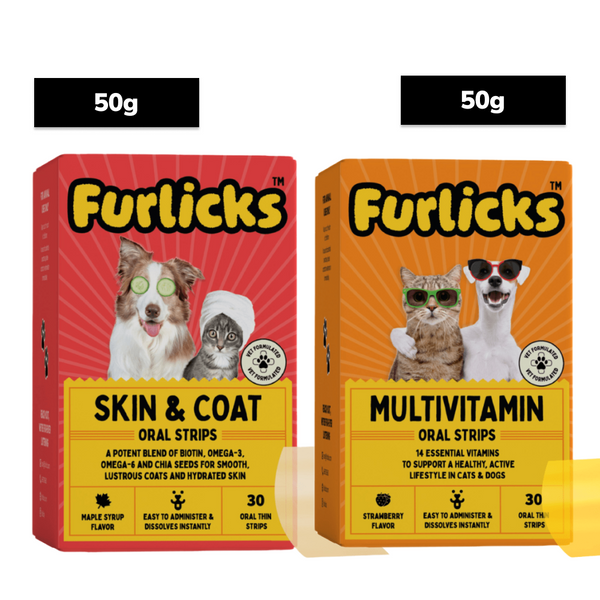 Furlicks Skin Coat & Multivitamin Supplement Combo for Dogs & Cats