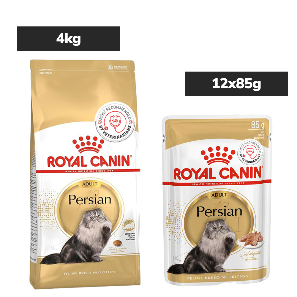 Royal Canin Persian Adult Cat Dry Food Cats- Dry food Royal Canin 4kg(Dry)+12x85g(Wet)