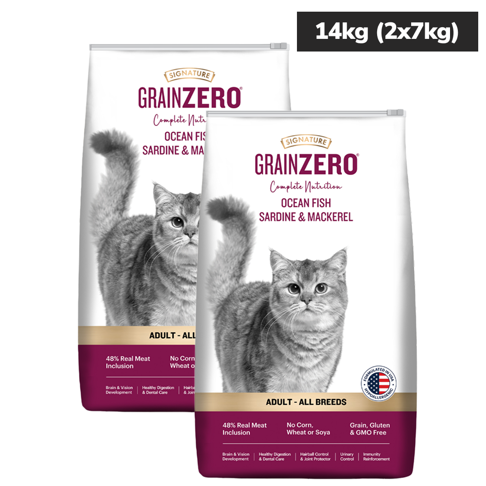 Signature Grain Zero Ocean Fish, Sardine and Mackerel Adult Cat Dry Food Cats- Dry food Signature 14kg (2x7kg)