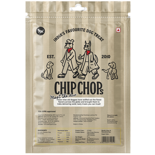 Chip Chops Banana with Chicken Chips Dog Treats