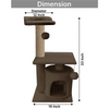 Furrlovers 2 Floor Soft Fur Scratching Post & Cat Tree with Natural Sisal Rope Cats-Toys Furrlovers Dropship