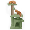 Furrlovers 2 Floor Soft Fur Scratching Post & Cat Tree with Natural Sisal Rope Cats-Toys Furrlovers Dropship Green