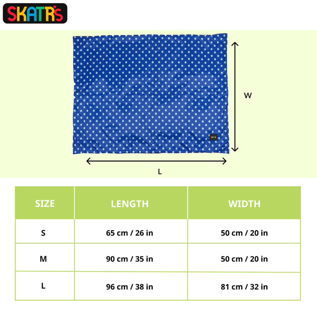 Skatrs Cooling Mat for Dogs & Cats (Blue and White) Both-Bedding, Mats & Travel Supplies Skatrs