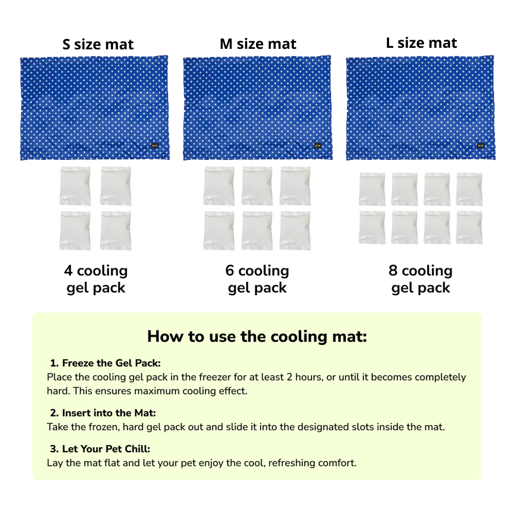 Skatrs Cooling Mat for Dogs & Cats (Blue and White) Both-Bedding, Mats & Travel Supplies Skatrs
