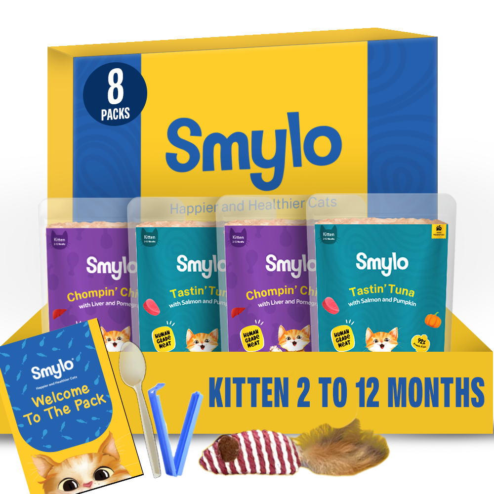 Smylo Kitten Trial Box, Tuna & Chicken, Fresh & No-Preservative Wet Cat Food Cats-Wet Food Smylo 8x70g