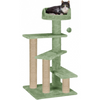 Furrlovers 3 Tier Stairs with Scratching Posts Cat Tree with Plush Bed Cats-Toys Furrlovers Dropship Green