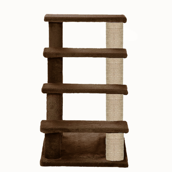 Furrlovers 4 Tier Stairs with Jute Scratching Posts and Plush Climbing Steps for Cats
