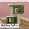 Furrlovers Activity Kitten Tree with Plush Fur Fabric and Detachable Bed (Green) Cats-Toys Furrlovers Dropship