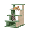 Furrlovers 4 Tier Stairs with Jute Scratching Posts and Plush Climbing Steps for Cats Cats-Toys Furrlovers Dropship Green