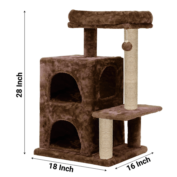 Furrlovers Activity Kitten Tree with Fur Fabric Condo and Jute Rope Post