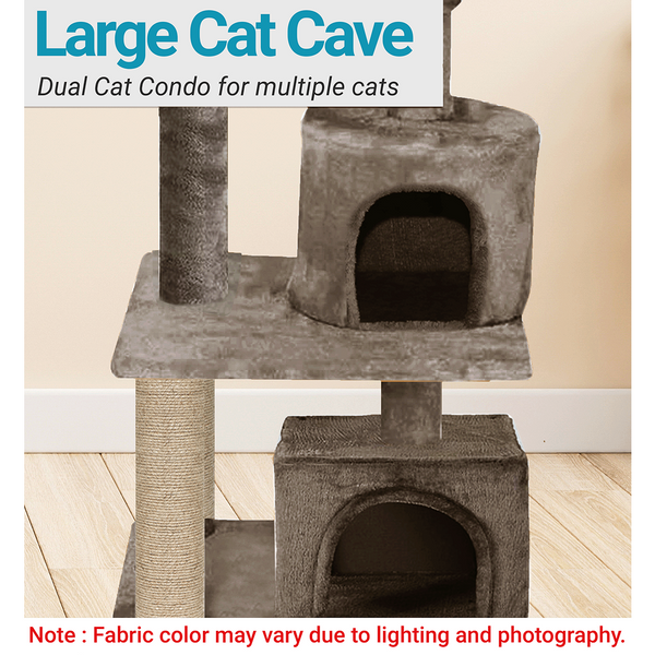 Furrlovers Activity Kitten Tree with Fur Fabric Condo Top Perch and Jute Rope Posts (Brown)