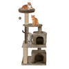 Furrlovers Activity Kitten Tree with Fur Fabric Condo Top Perch and Jute Rope Posts (Brown) Cats-Toys Furrlovers Dropship 58x23in