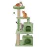 Furrlovers Activity Kitten Tree with Fur Fabric Condo Top Perch and Jute Rope Posts (Green) Cats-Toys Furrlovers Dropship 58x23in