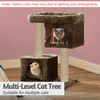 Furrlovers Activity Kitten Tree with Plush Fur Fabric and Detachable Bed (Brown) Cats-Toys Furrlovers Dropship