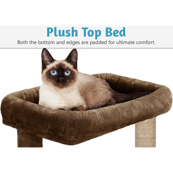 Furrlovers Activity Kitten Tree with Plush Fur Fabric and Detachable Bed (Brown)