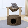 Furrlovers Dual Level Cat Bed and Scratching Post with Hammock (Brown) Cats-Toys Furrlovers Dropship