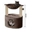Furrlovers Dual Level Cat Bed and Scratching Post with Hammock (Brown) Cats-Toys Furrlovers Dropship