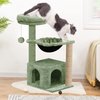 Furrlovers Cat Condo Activity Tree with Jute Scratcher, Hammock & Ball Toy (Green) Cats-Toys Furrlovers Dropship 38in