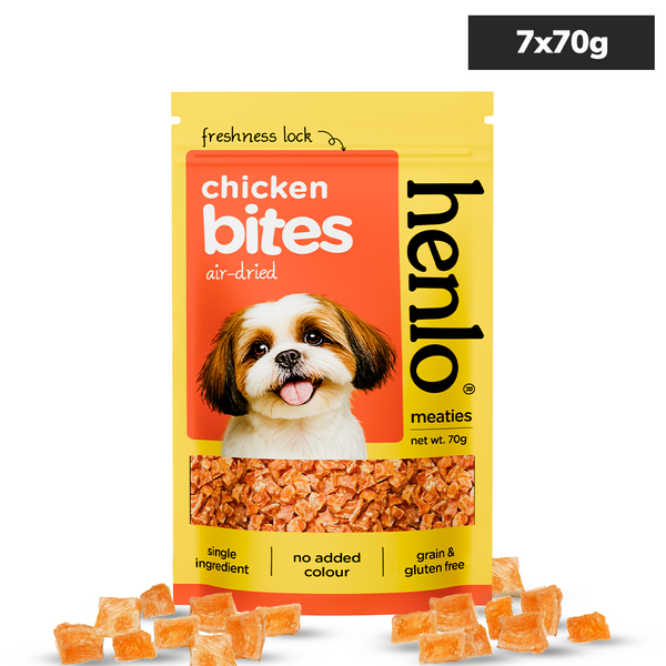 Henlo High Protein Air Dried Chicken Bites Dog Treats