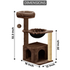 Furrlovers Cat Condo Activity Tree with Jute Scratcher, Hammock & Ball Toy (Brown) Cats-Toys Furrlovers Dropship