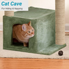 Furrlovers Cat Condo Activity Tree with Jute Scratcher, Hammock & Ball Toy (Green) Cats-Toys Furrlovers Dropship