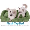 Furrlovers Cat & Kitten Scratching Post Activity Tree with Plush Fur, Jute Rope & Detachable Bed (Green) Cats-Toys Furrlovers Dropship
