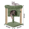 Furrlovers Cat & Kitten Scratching Post Activity Tree with Plush Fur, Jute Rope & Detachable Bed (Green) Cats-Toys Furrlovers Dropship