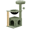 Furrlovers Cat Condo Activity Tree with Jute Scratcher, Hammock & Ball Toy (Green) Cats-Toys Furrlovers Dropship