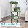 Furrlovers Cat Tree with Condo, Hammock, Hanging Ball & Jute Rope Scratching Posts (Green) Cats-Toys Furrlovers Dropship